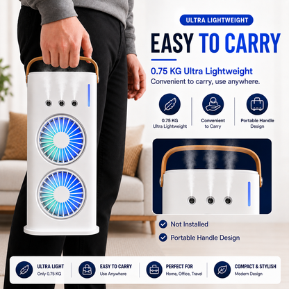 ArcticFlow™ Cooling Fan | 3-Nozzle Mist & Powerful Airflow